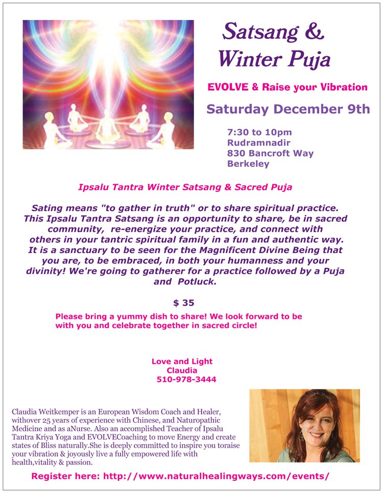 Satsang & Winter Puja - Saturday, Dec 9th @ Rudramandir | Berkeley | California | United States