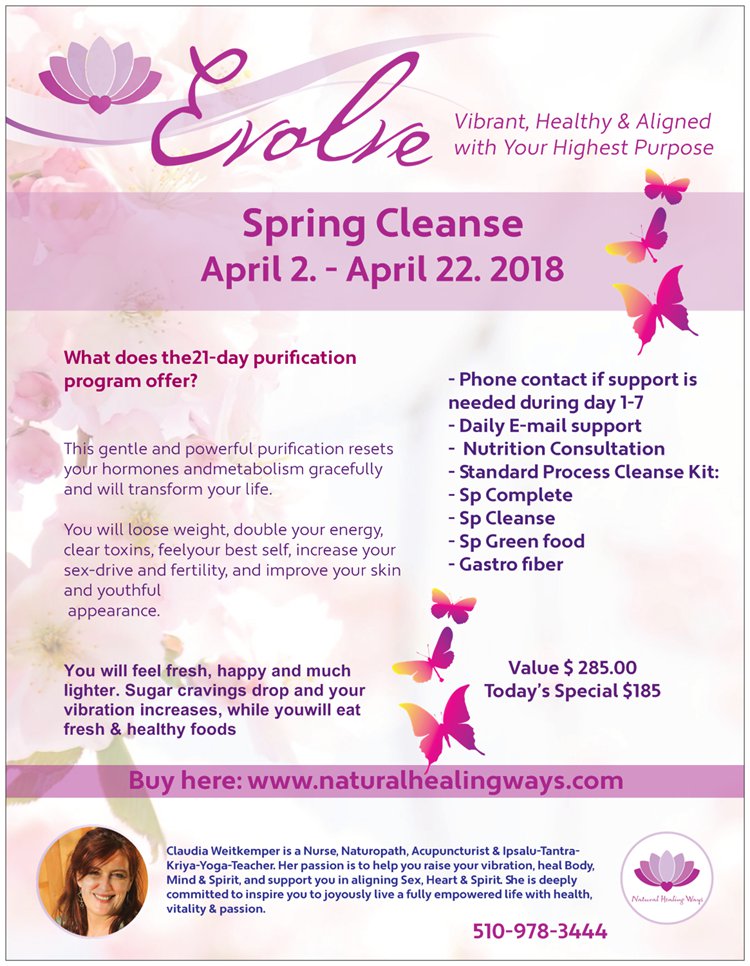 Evolve Spring Cleanse April 2 - 22, 2018 @ Natural Healing Ways | Albany | California | United States